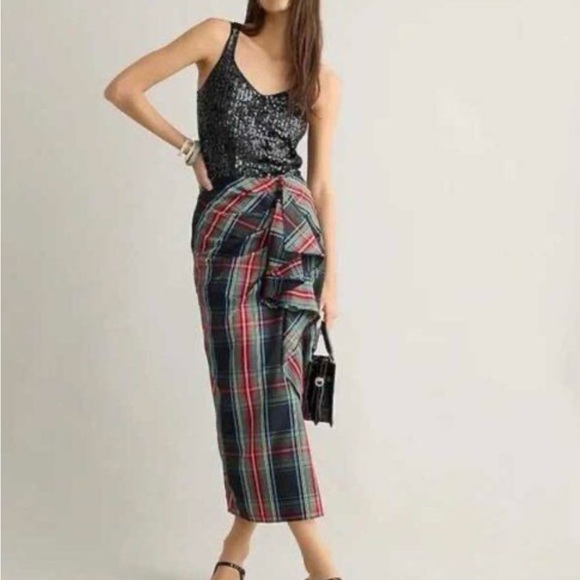 J crew tartan plaid ruffle skirt 12 - Picture 2 of 3